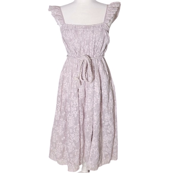 APIECE APART New York Silves Tank Dress Lavender Floral Embroidered Size 4 NWT - Picture 1 of 10